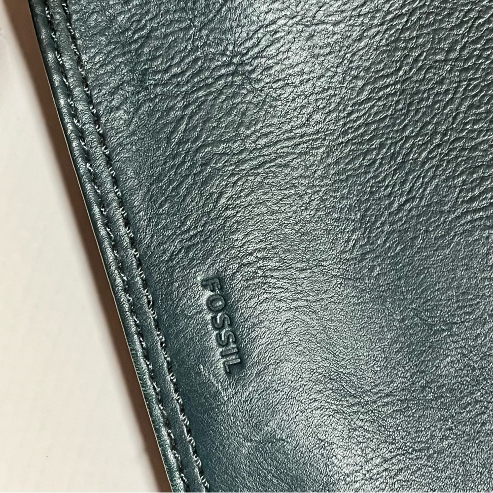 Fossil Green Ryder Satchel Crossbody Signature Jacquard style Leather Bag Wallet - Picture 12 of 14